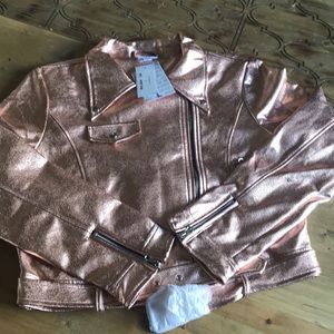 Rose gold motorcycle jacket
